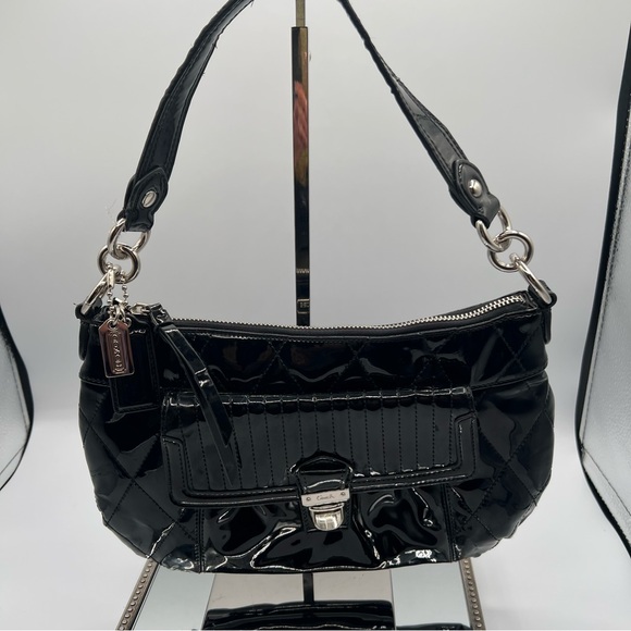 Coach Liquid Glass Poppy Bag in Black Quilted - 18671 - Picture 1 of 13